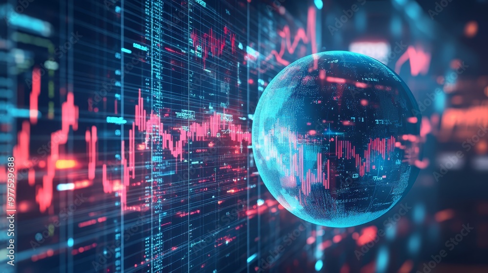 Poster global network data digital technology futuristic abstract background