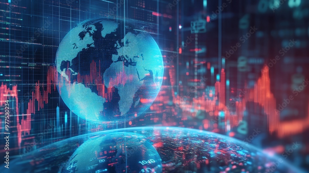 Poster global network digital globe technology data abstract futuristic cyberspace earth world connection c