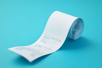 Increasing in consumer spending concept. A shopping receipt that extends into a long scroll, symbolizing high expenses.