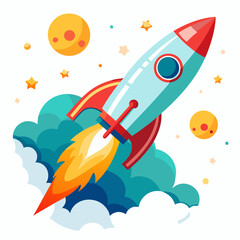 a rocket launching into space