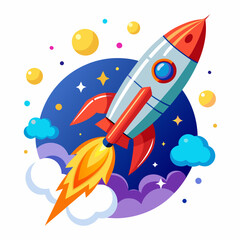 a rocket launching into space