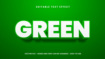 Editable text effect with green 3D style