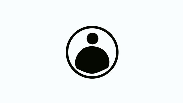 Animation of Add user icon, Follow icon, alpha channel included. User profile icon, pixels glitch effect. 
