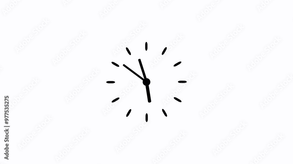Poster clock with moving arrows. clock time lapse uhd 4k animation. analog watch icon concept animation, 24