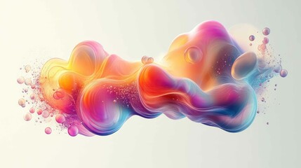 Serene Minimalist Organic Abstract Shapes in Pastel Gradients