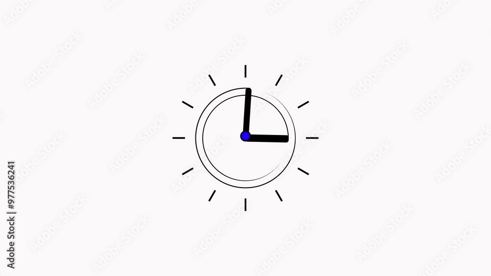 Aufkleber stopwatch animated icon. clock with moving arrows.abstract fast clock icon animation background 4k