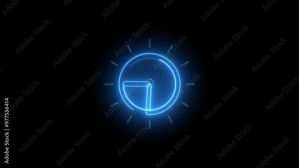Aufkleber stopwatch animated icon. clock with moving arrows.abstract fast clock icon animation background 4k