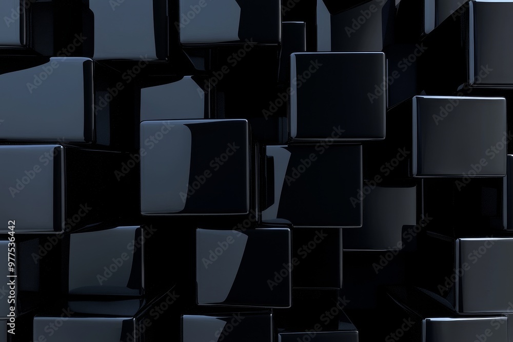 Poster stock illustration of abstract background with geometric pattern made up of square-shaped blocks