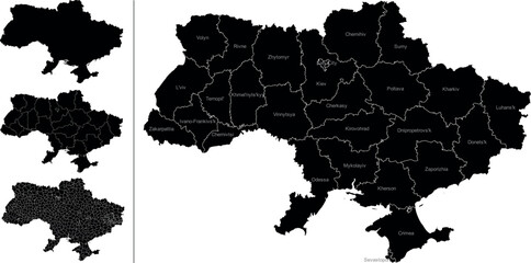 UKRAINE MAP with its administrative divisions and regions