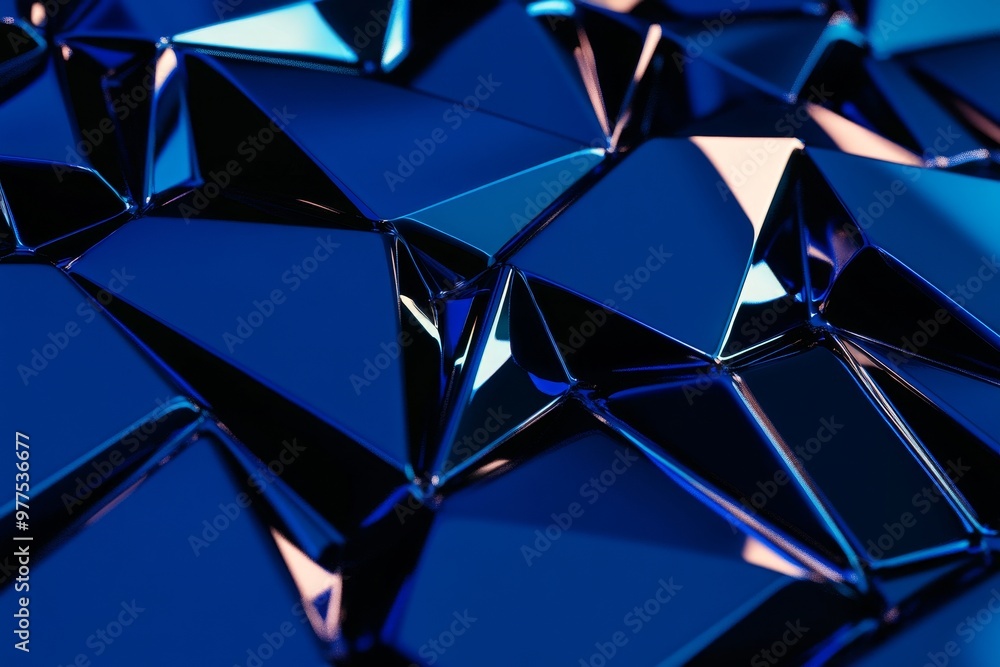 Poster modern architecture with abstract background and futuristic blue triangle shaped design