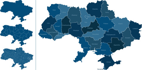 UKRAINE MAP with its administrative divisions and regions
