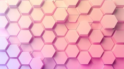 Abstract Hexagon Pattern in Pink and White