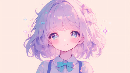 Fototapeta premium Chibi Anime Love Story – Cute Girls in Love Illustration 