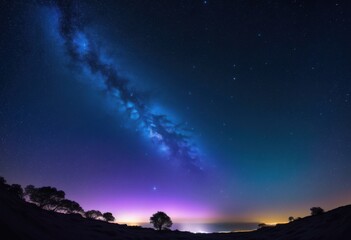 Fototapeta premium breathtaking night sky filled dazzling celestial cosmic wonders illuminating darkness above, stars, cosmos, galaxy, universe, twinkling, beauty, astronomy