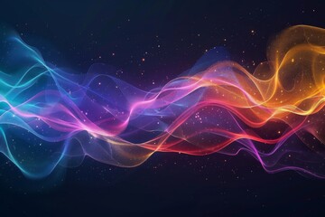 Obraz premium A colorful wave of light is shown in the image