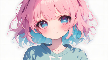 Naklejka premium Chibi Anime Love Story – Cute Girls in Love Illustration 