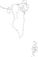 BAHRAIN MAP with its administrative divisions and regions