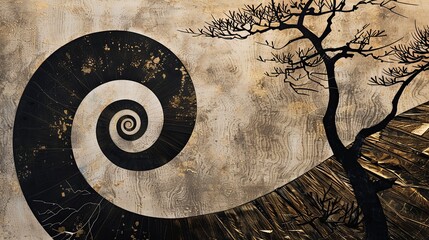 Golden ratio spiral in nature