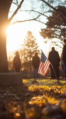 Veterans Day tribute in a cemetery
