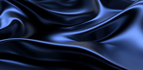 Fototapeta premium Bright blue fabric material on abstract background with dark shadows on a wavy textured background