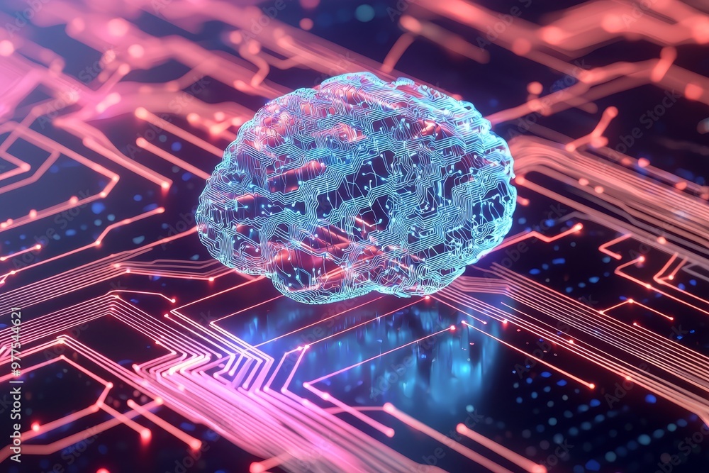 Poster Futuristic futuristic background for data transfer. Concept of technology. Futuristic cyberspace background. Stock Image