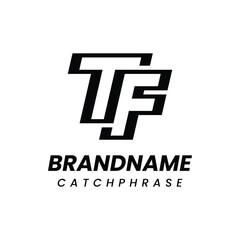 Letters TF Monogram Logo, suitable for any business with FT or TF initials