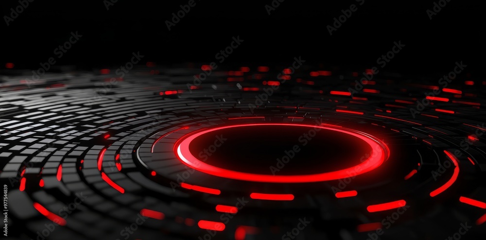Poster Continuum hud display innovation monitor technology game graphics. Stocke. Abstract geometric background. Graphic Art.