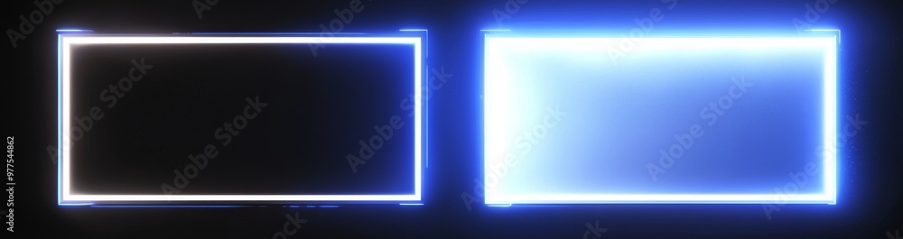 Aufkleber with a circuit transparent background, the futuristic interface frame consists of a wide screen blue