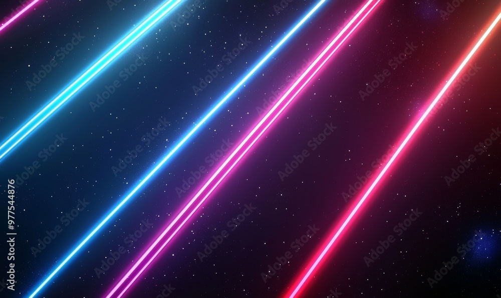 Poster a neon futuristic flash on a black background. motion light lines that can be used as a banner, post