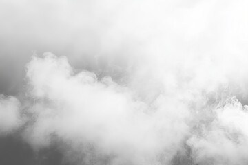 The effect of dark fog or smoke isolated on a transparent white background. Steam explosion special effects. An effective texture of steam and fog in png format. A modern illustration.