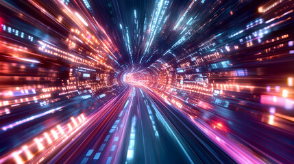 Bits of data in motion, symbolizing high-speed data transfer and technology  -