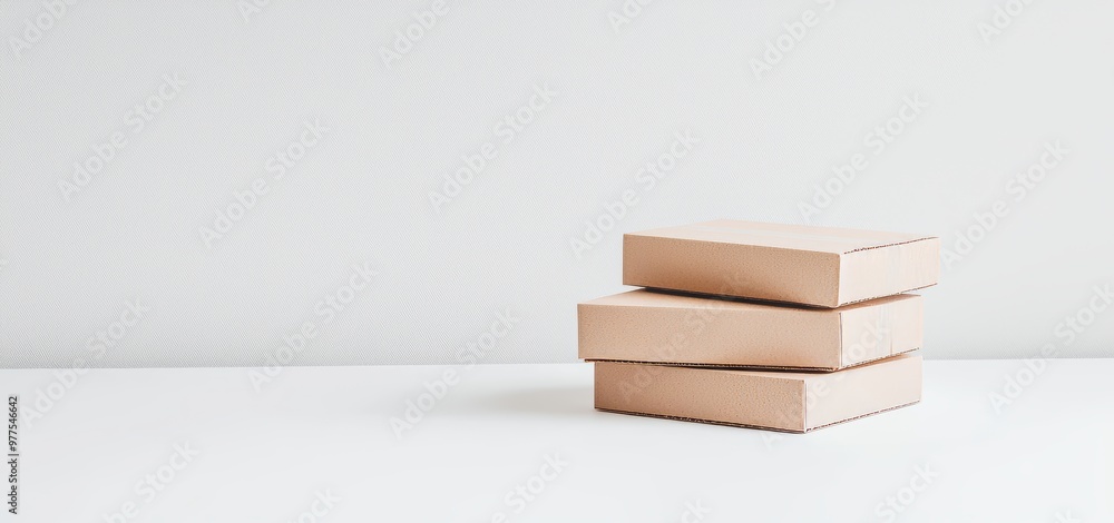 Poster A cardboard box warehouse mockup with a transparent background and an isolated cutout object.