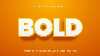 Editable text effect with orange 3D style