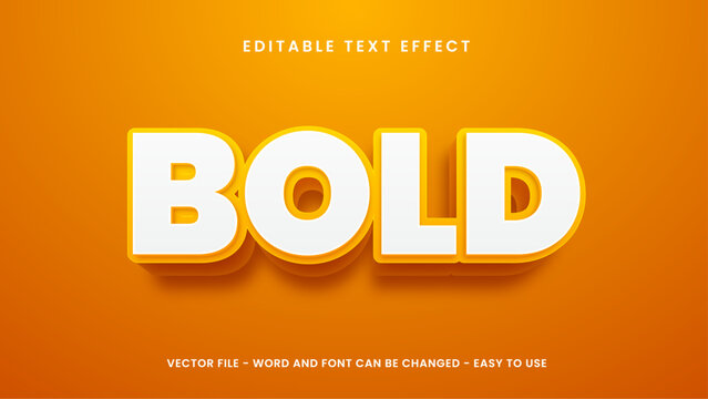 Editable text effect with orange 3D style