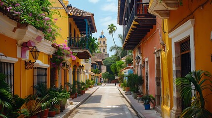 Walking through the streets of Cartagena, Colombia, immerses you in a vibrant mix of colonial architecture, colorful houses, and lively plazas. The historic walled city, with its rich cultural 