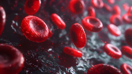 Erythrocytes Flowing Through Artery - 3D Medical Illustration
