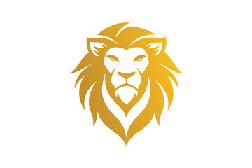  A golden lion head logo vector art illustration 