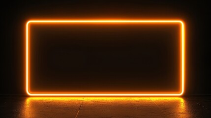 Website banner with orange neon boarder that has room to write, Orange Neon line digital background, Orange Neon social media banner, Orange Neon boarder website banner.