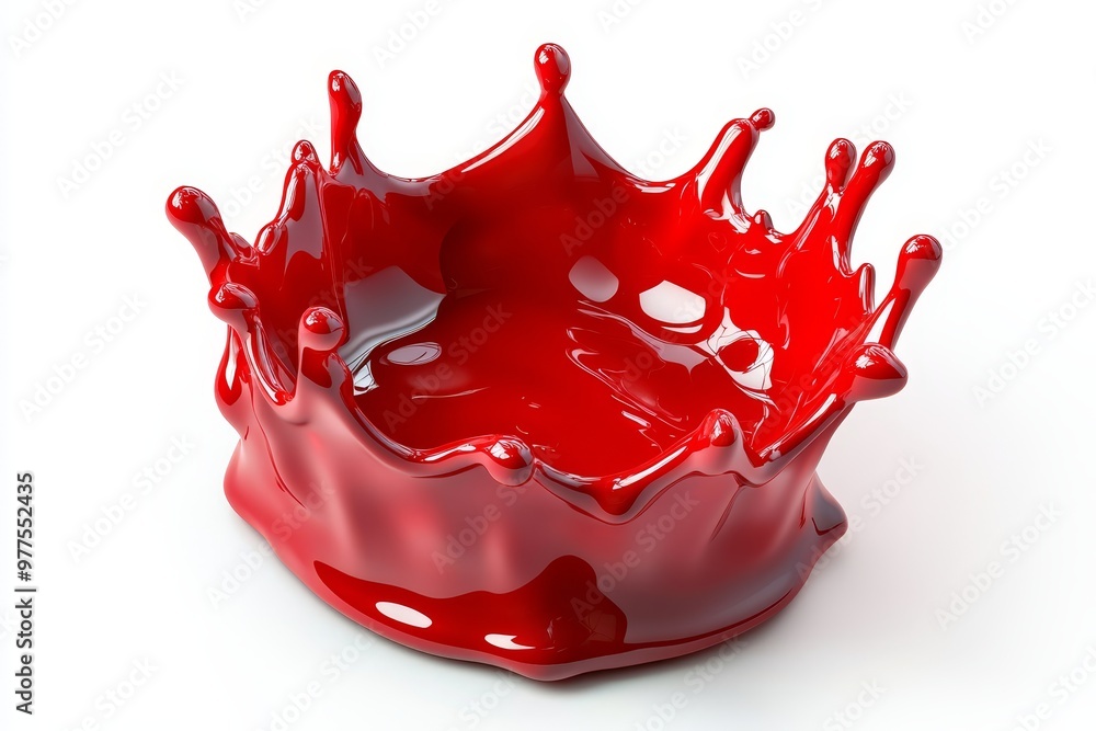 Poster For mock up, the dripping sauce of tomato ketchup is isolated on a solid background, and honey from the natural world is swirled into a wavy swirl with a liquid drop inside.