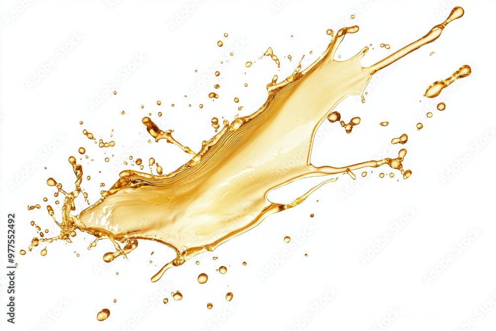 Poster isolated sweet honey dripping or splashing on a white background, pure honey from nature, liquid dro