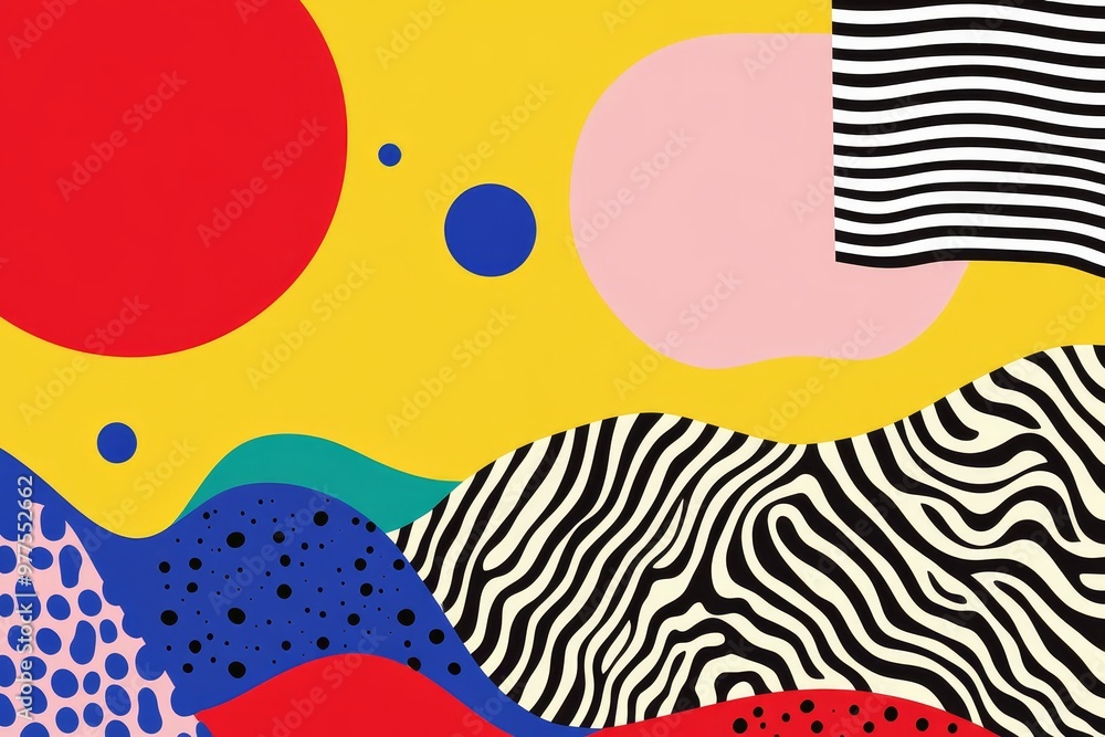 Poster multicolored abstract background with geometric shapes stacked on top of one another