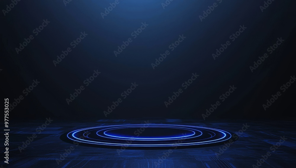 Poster An interface with holograms from the sci-fi world of science fiction. Stock image.