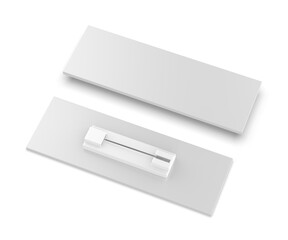 Badge pin brooch. Realistic 3d illustration isolated on white background.