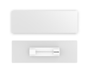 Badge pin brooch. Realistic 3d illustration isolated on white background.