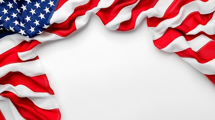 The American flag frames a space, leaving room for words of patriotism.