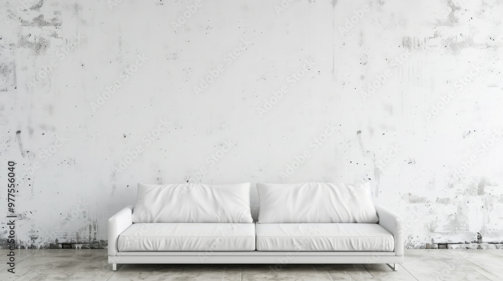 Poster sofa and mock up wall with copy space․