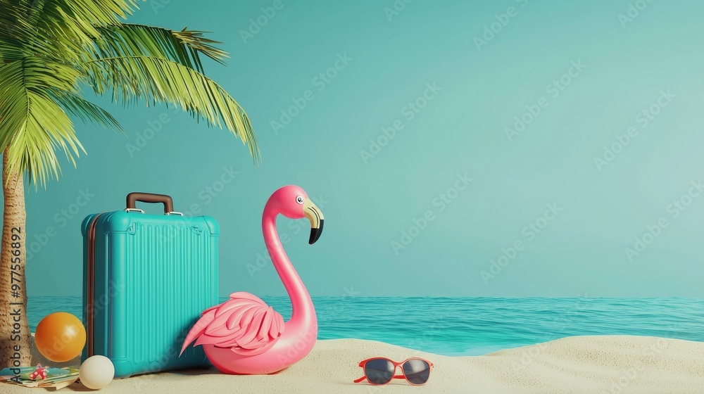 Leinwandbilder summer background with empty podium displays and minimal elements. beach and sea scene mockup in 3d.