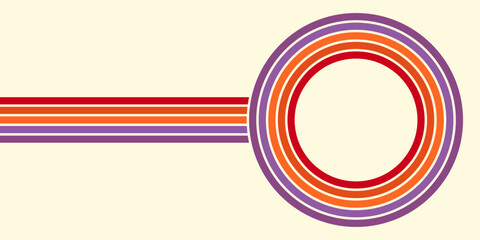 Obraz premium Retrofuturism poster design in trendy retro line style. Modern art poster retro vintage style 70s stripes background template lines shapes vector design.