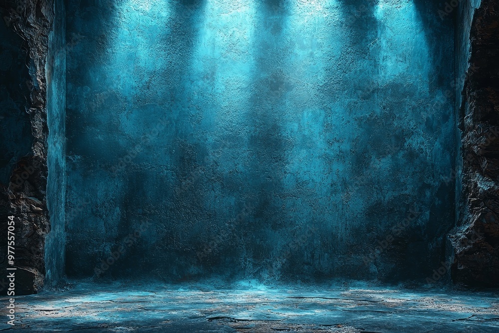 Aufkleber an atmospheric backdrop with a smooth, two-toned blue gradient and a luminous central light beam
