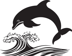 silhouette of a dolphin